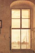 Caspar David Friedrich View of the Artist's Studio Right Window (mk10) Germany oil painting reproduction